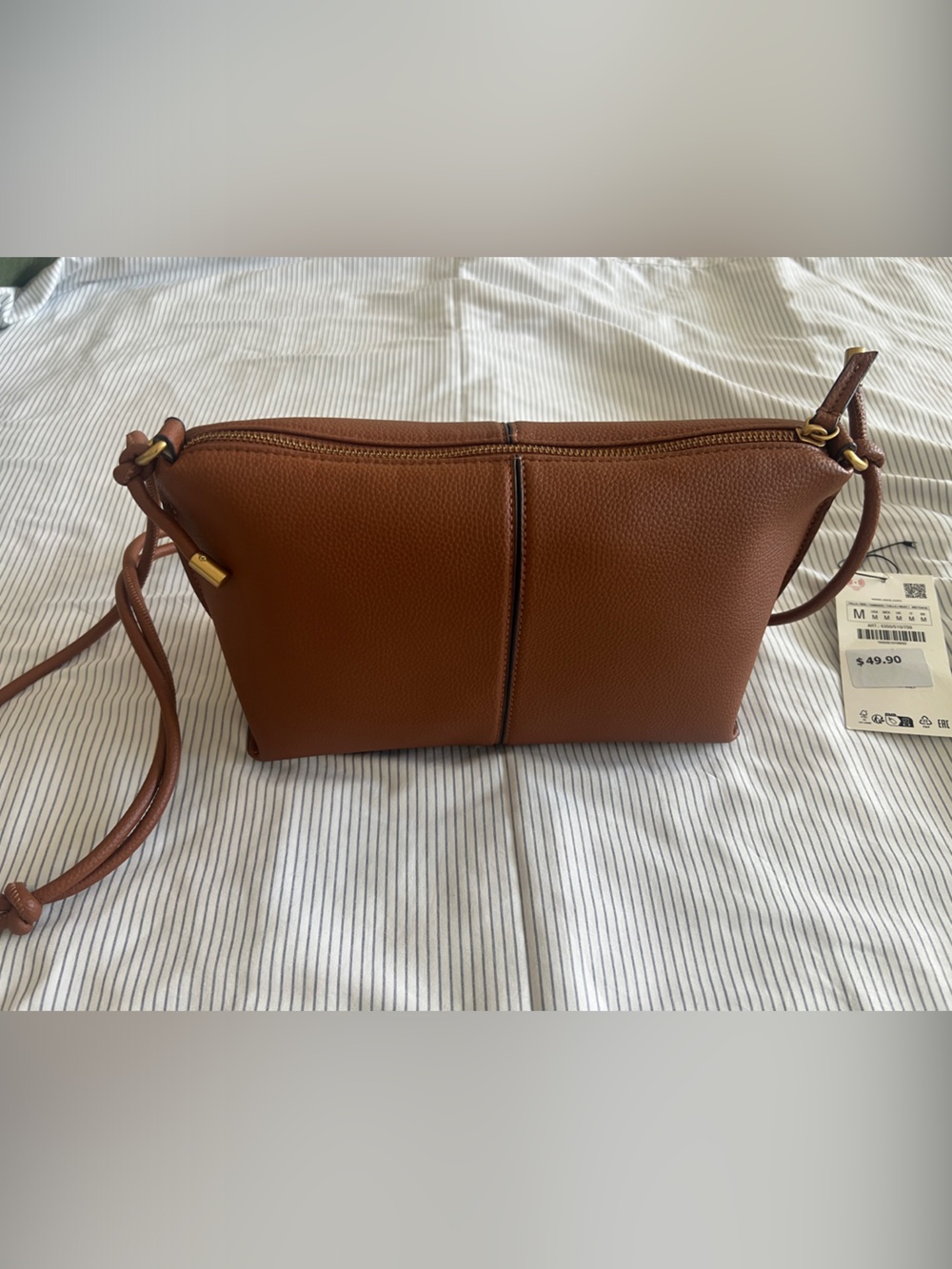 Zara Brown Leather Shoulder Bag